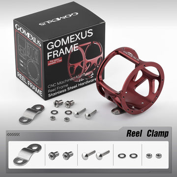 Included components and packaging for Gomexus aluminum reel frame