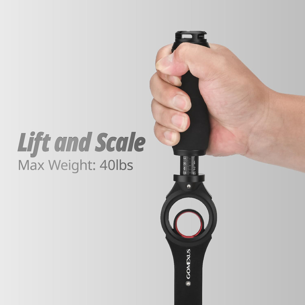GOMEXUS fish lip gripper 360-degree rotation reduces wrist strain.