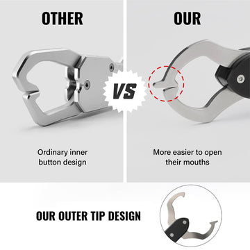 GOMEXUS fish lip gripper ergonomic non-slip handle for one-handed operation.