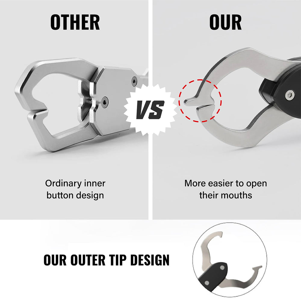 GOMEXUS fish lip gripper ergonomic non-slip handle for one-handed operation.