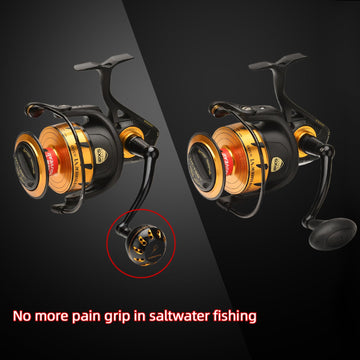 GOMEXUS longer handle for more torque when fighting big fish
