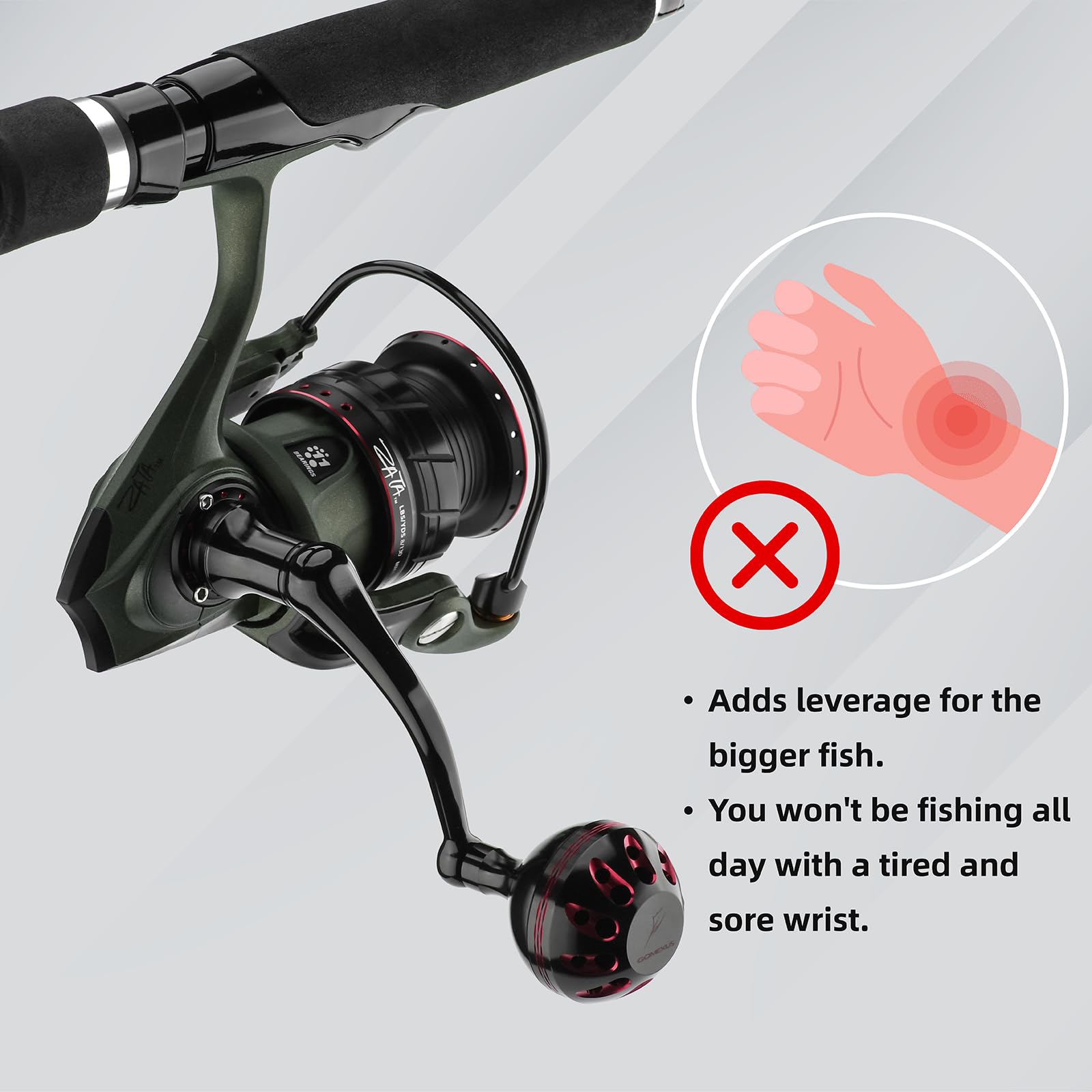 Complete Gomexus power handle with Abu Garcia Revo Zata