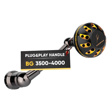 GOMEXUS power handle on black 65mm fits Daiwa BG 3500/4000 for smoother retrieves.