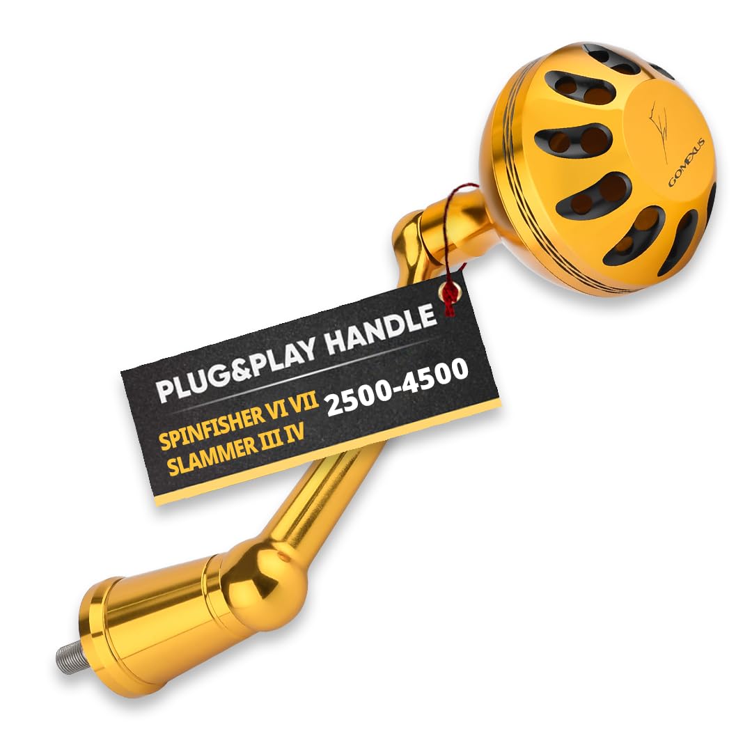 Gomexus power handle close-up with round knob, comfortable grip for longer sessions