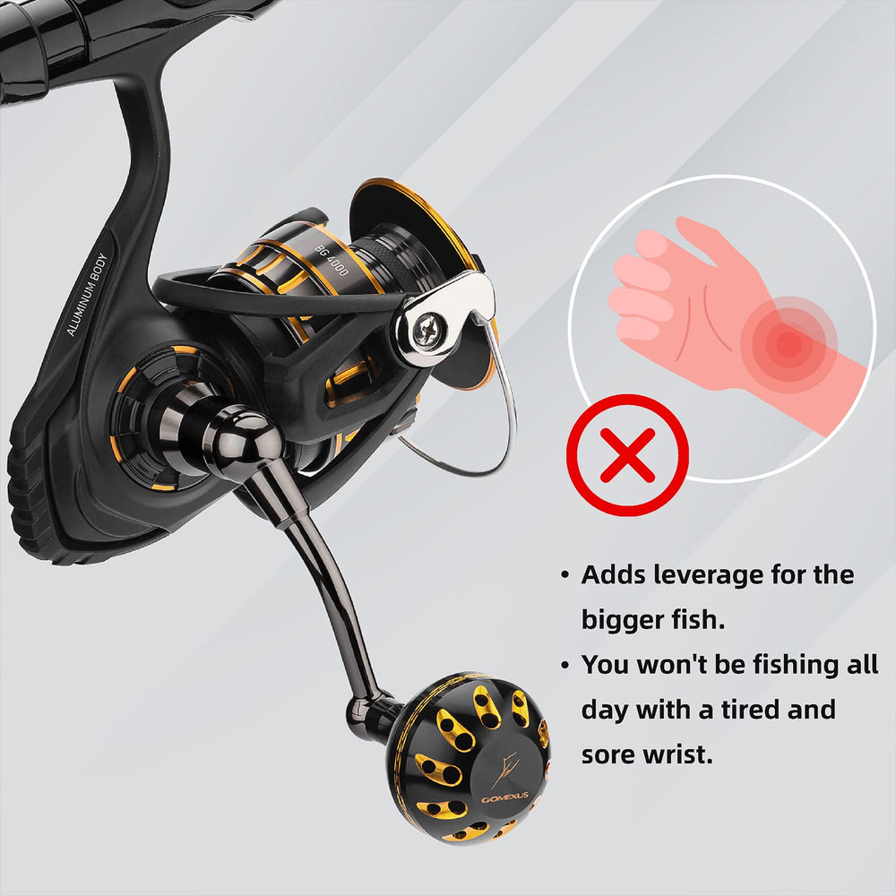 GOMEXUS power handle compatibility with Daiwa BG 3500/4000 supports easy upgrades.