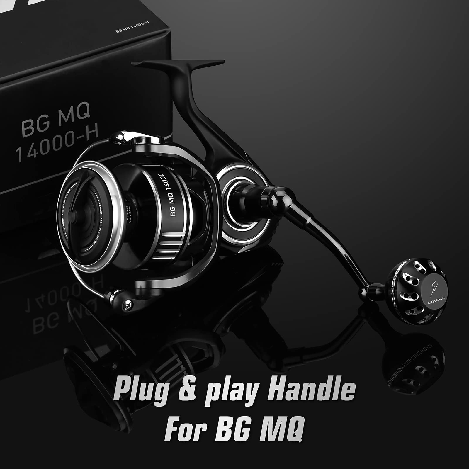 GOMEXUS Power Handle for Daiwa BG MQ 8000-14000 – side view