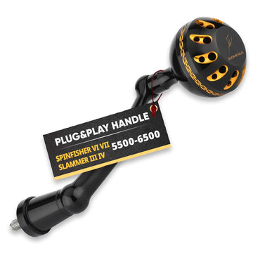 GOMEXUS power handle for Penn Spinfisher VI overview showing improved grip and torque