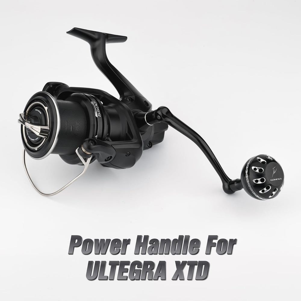 Close-up of GOMEXUS aluminum power handle with round grip knob