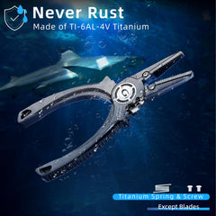 Close-up of side cutters on Gomexus titanium pliers