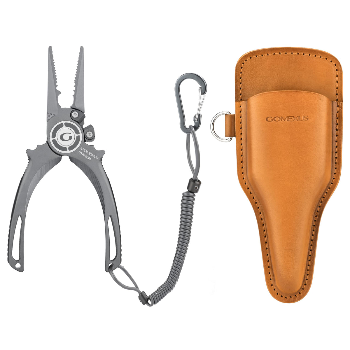 Gomexus 7'' titanium fishing pliers with side cutters