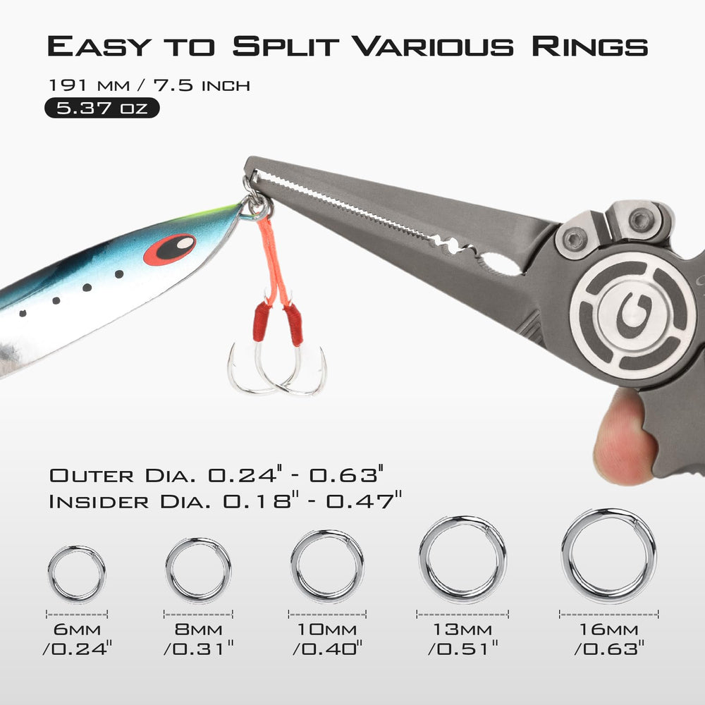 Ergonomic ultralight titanium fishing pliers