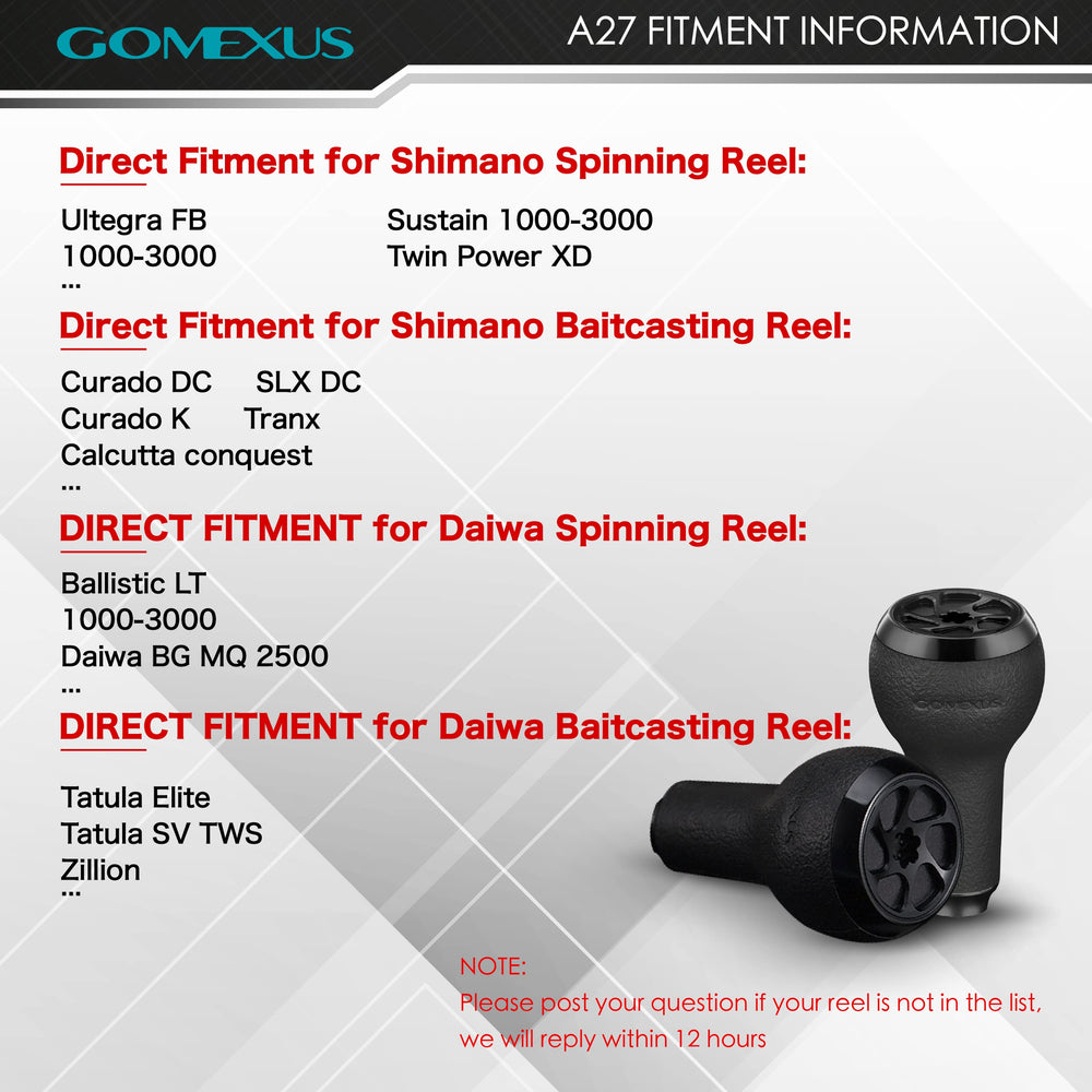 Direct-fitment list: Shimano spinning and baitcasting models compatible with GOMEXUS knob