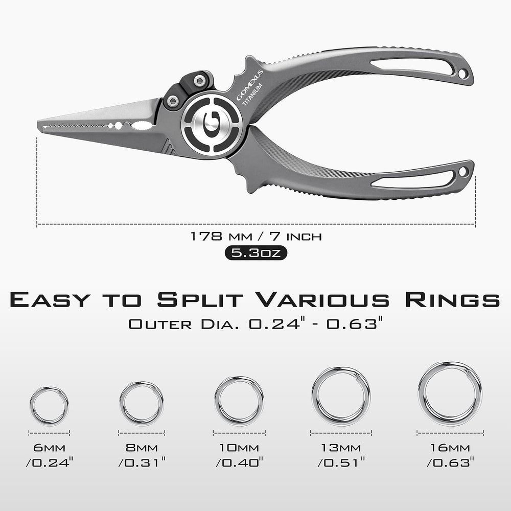 Built-in tungsten carbide line cutter on the pliers