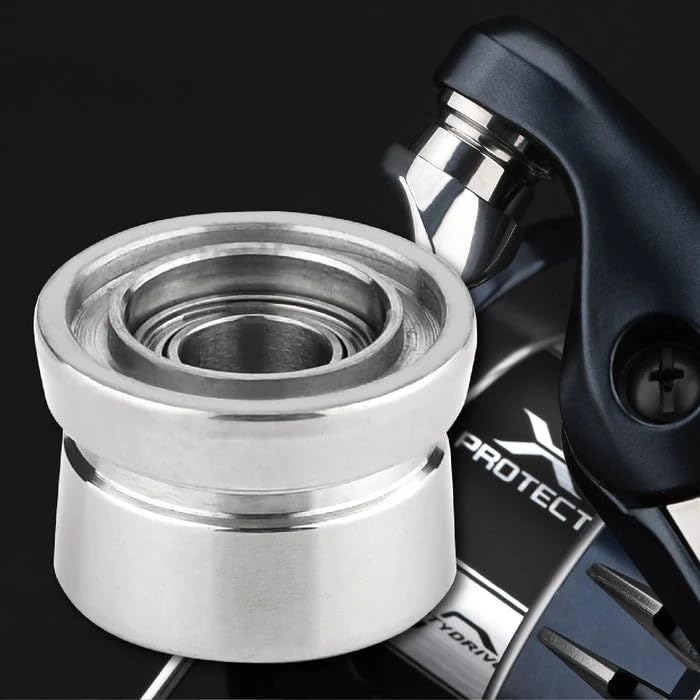 Close-up of titanium alloy line roller and bearings