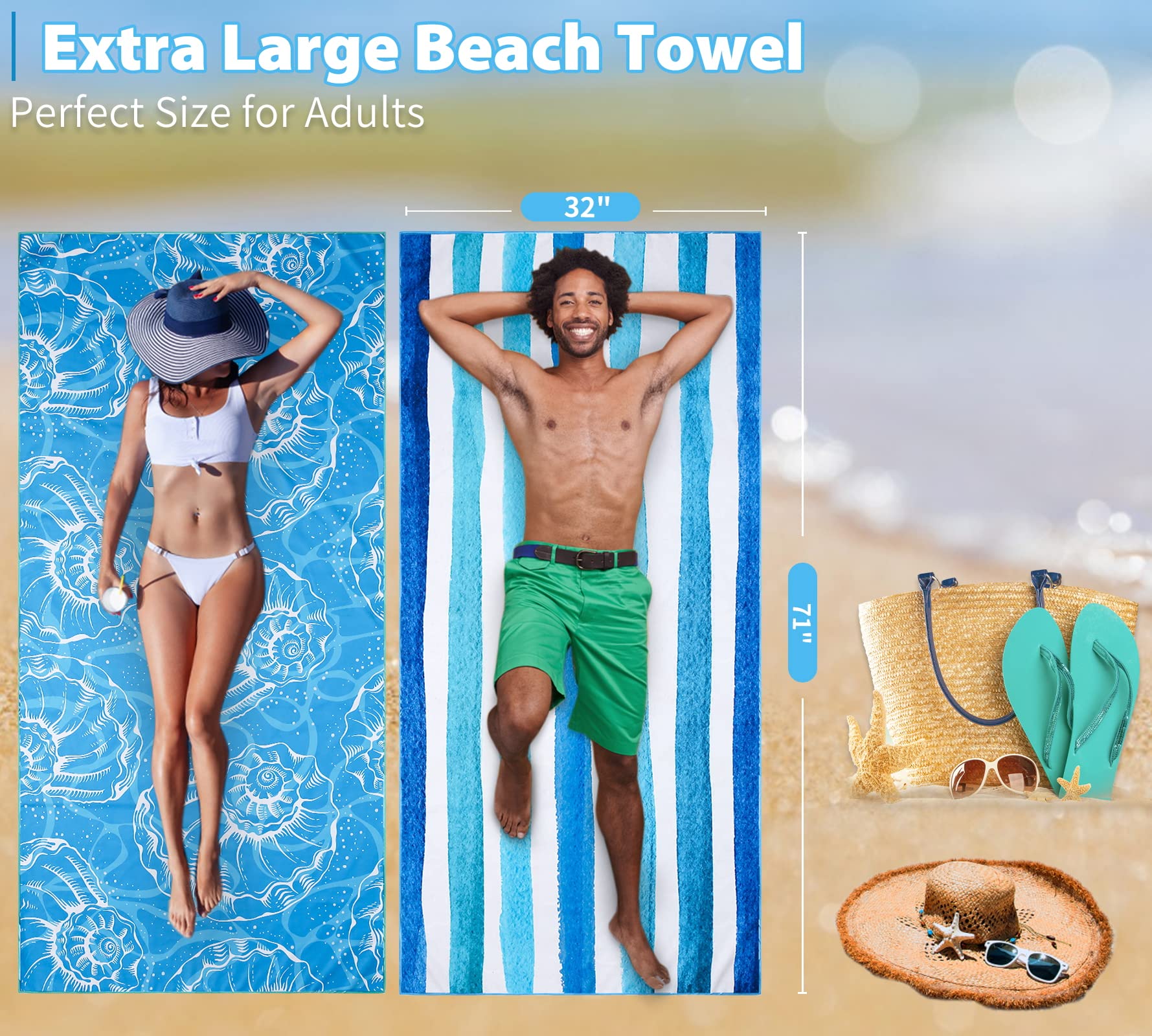 Gomust beach towel quick dry microfiber demonstrates absorbent performance after swimming