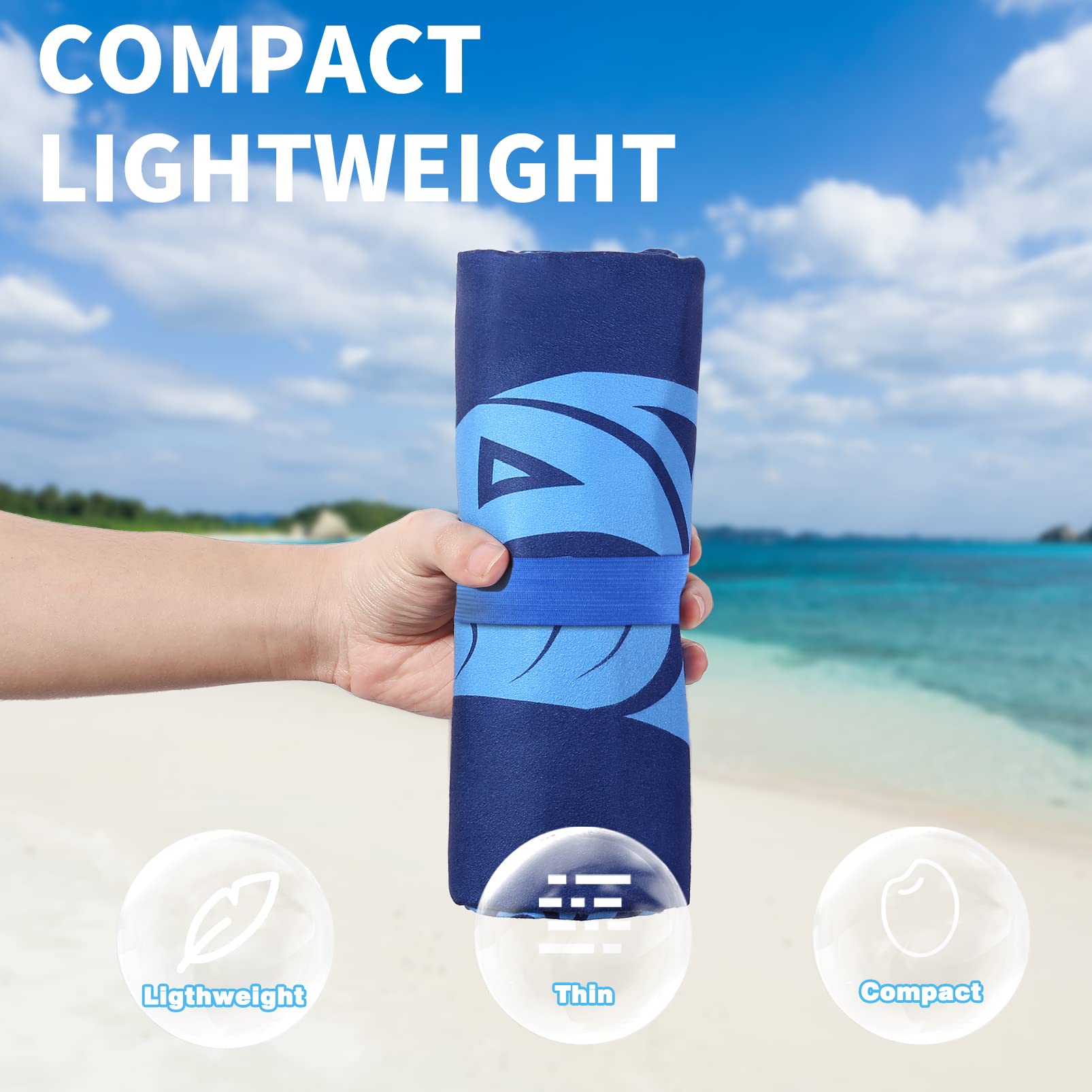 Gomust beach towel quick-dry microfiber keeps you dry after swimming.