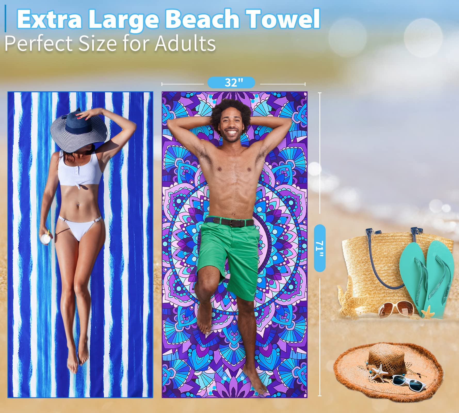 Gomust beach towel ideal for travel, camping, and gym use.