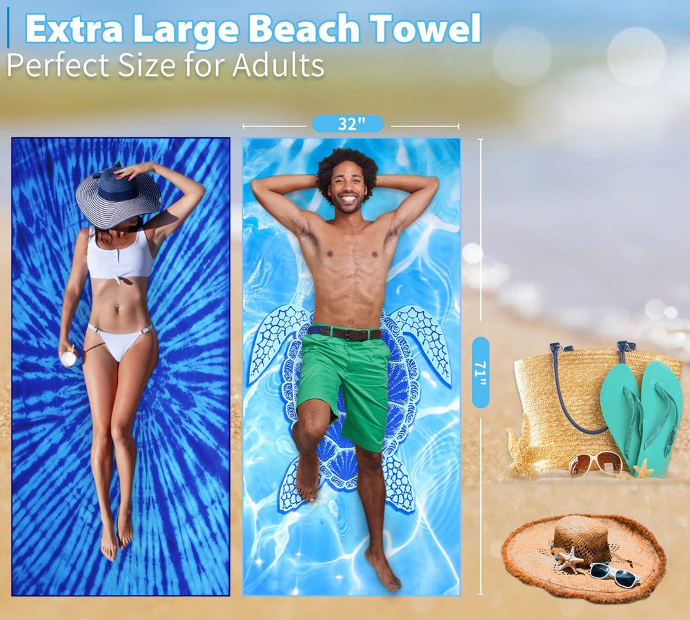 Gomust turtle tie-dye pattern towel for vibrant poolside lounging.