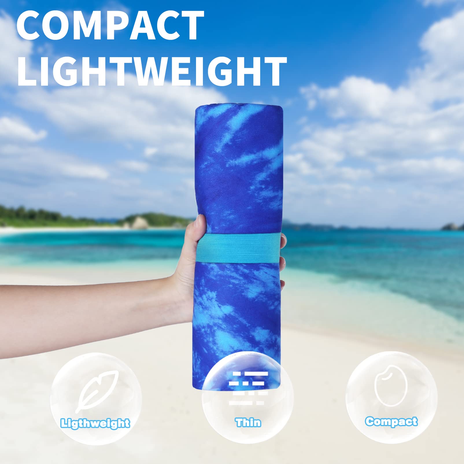Gomust two-side printed beach towel shown for versatile styling