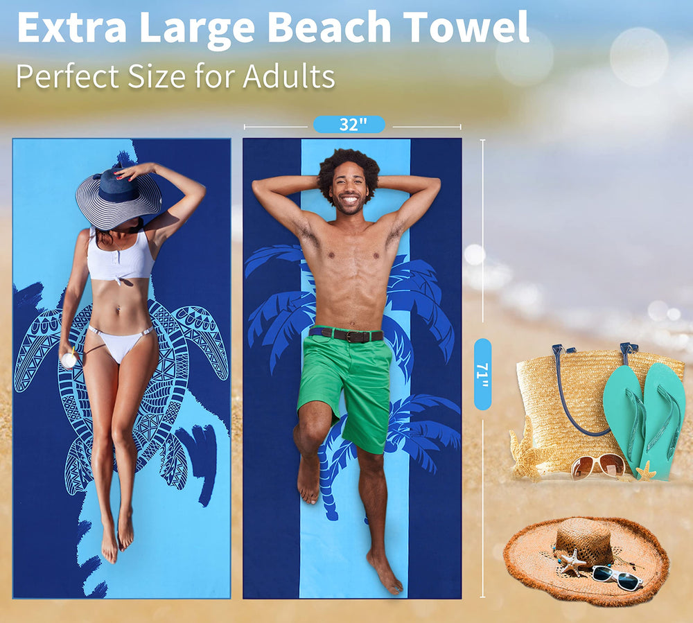 Gomust two-sided printed towel offers versatile style for beach days.