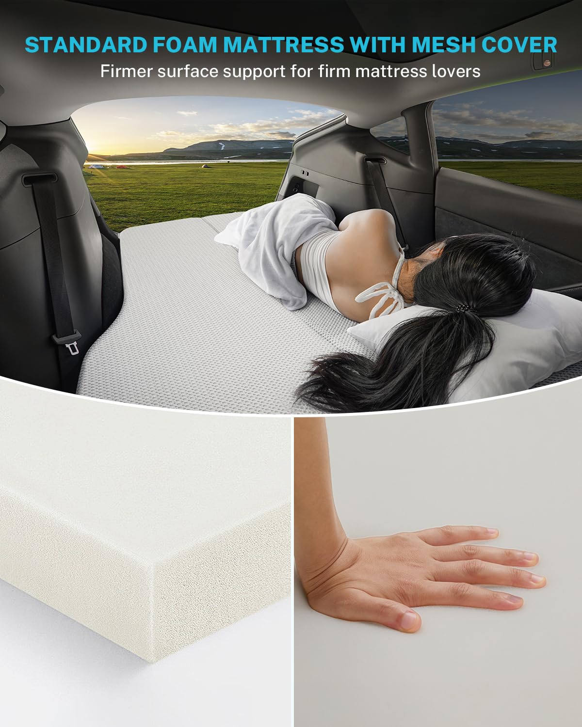 Gonex 2-inch high-density foam support for a firmer car camping sleep