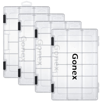 Gonex 3600 tackle tray with adjustable dividers for customizable grid storage.