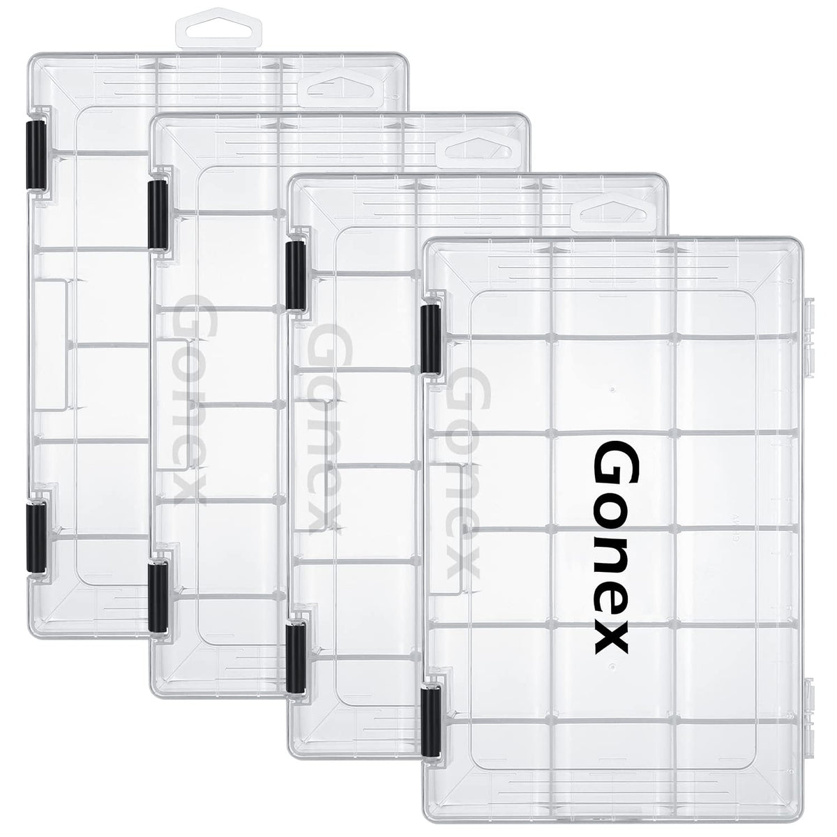 Gonex 3600 tackle trays 4-pack with transparent plastic