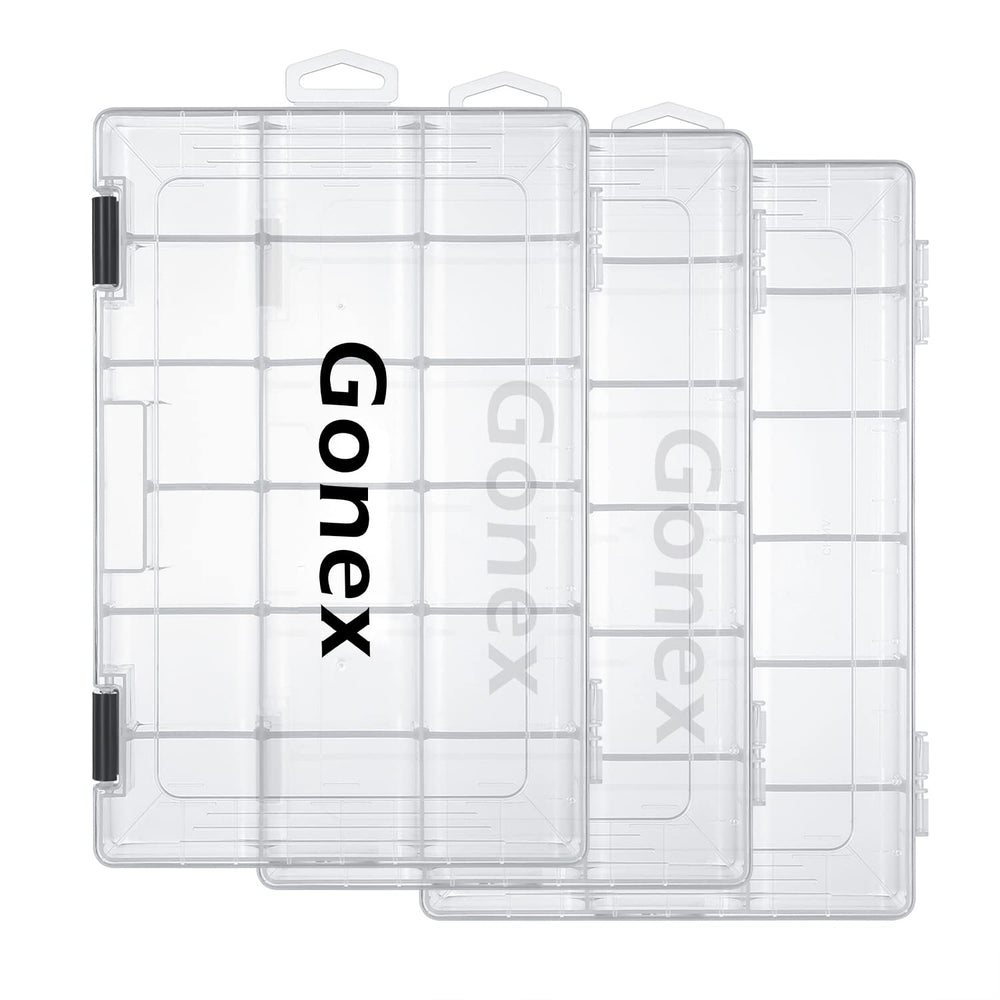 Gonex 3600 tackle trays backpack-friendly for organized trips.