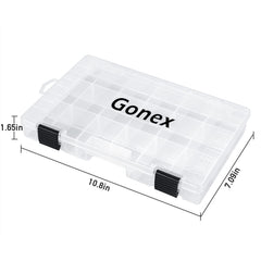 Close-up of adjustable dividers inside the 3600 tackle tray