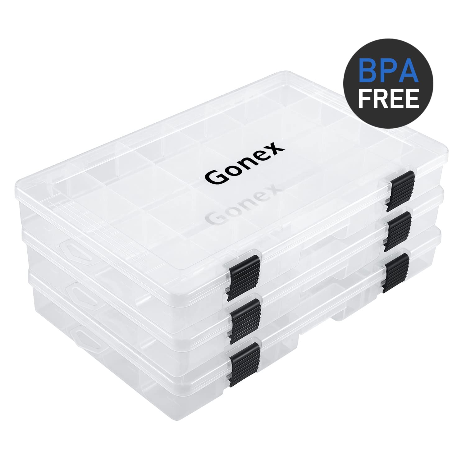 Transparent PP material of the tackle box for quick item visibility