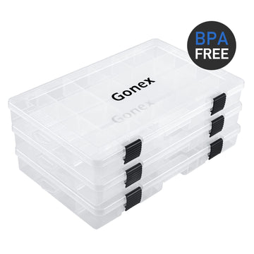 Transparent PP material of the tackle box for quick item visibility