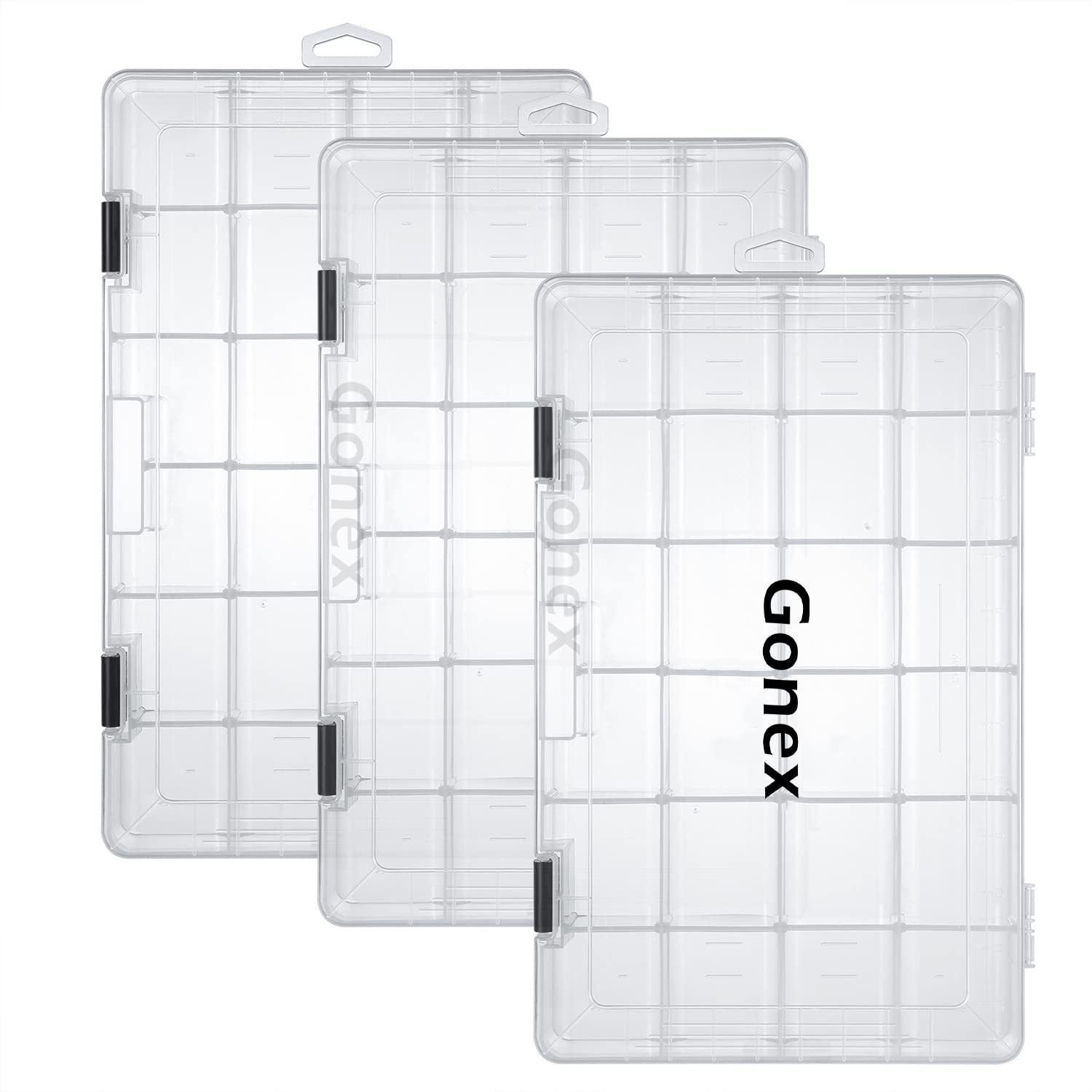 Gonex 3700 tackle tray with adjustable dividers for precise grid organization.
