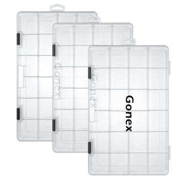 Gonex 3700 tackle tray with adjustable dividers for precise grid organization.