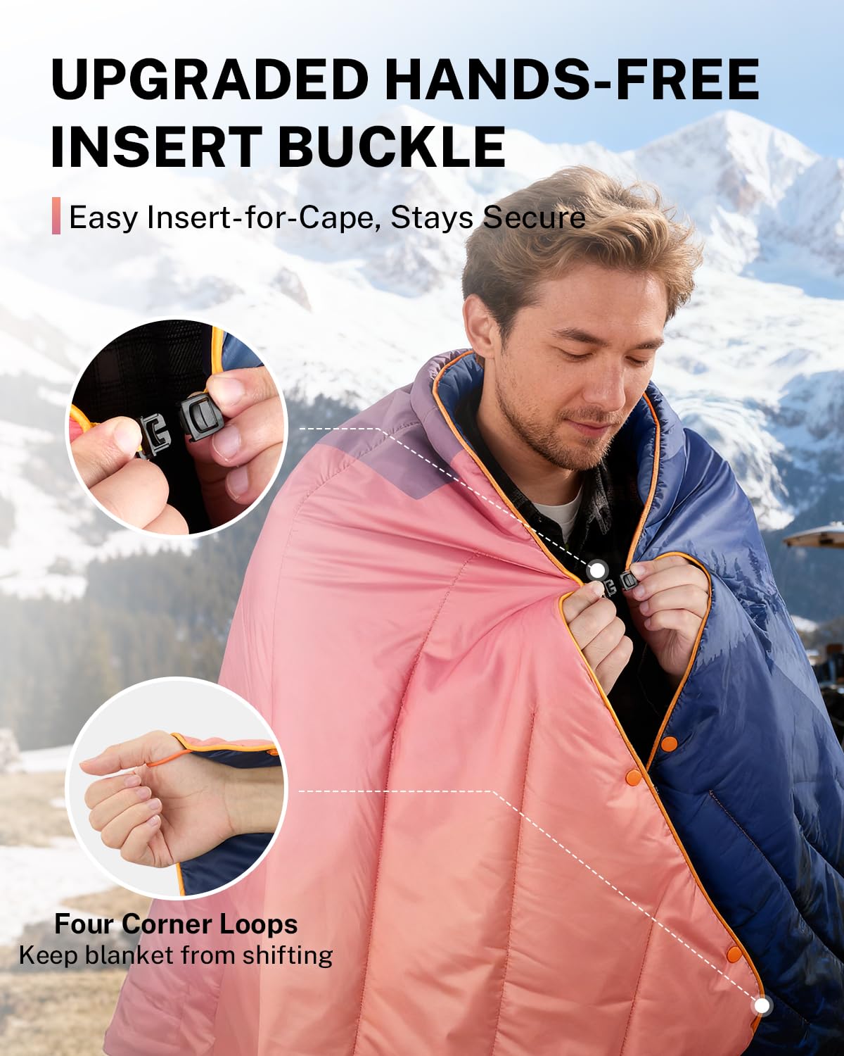 Gonex packable roll-top sack compactly packing the blanket for travel.