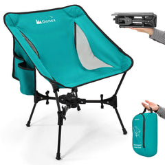 Gonex camping chair folded flat for ultra-compact packing.