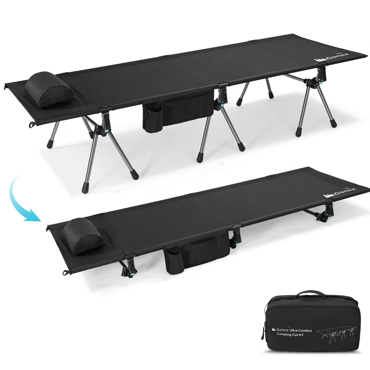 Gonex camping cot assembly steps for quick outdoor setup