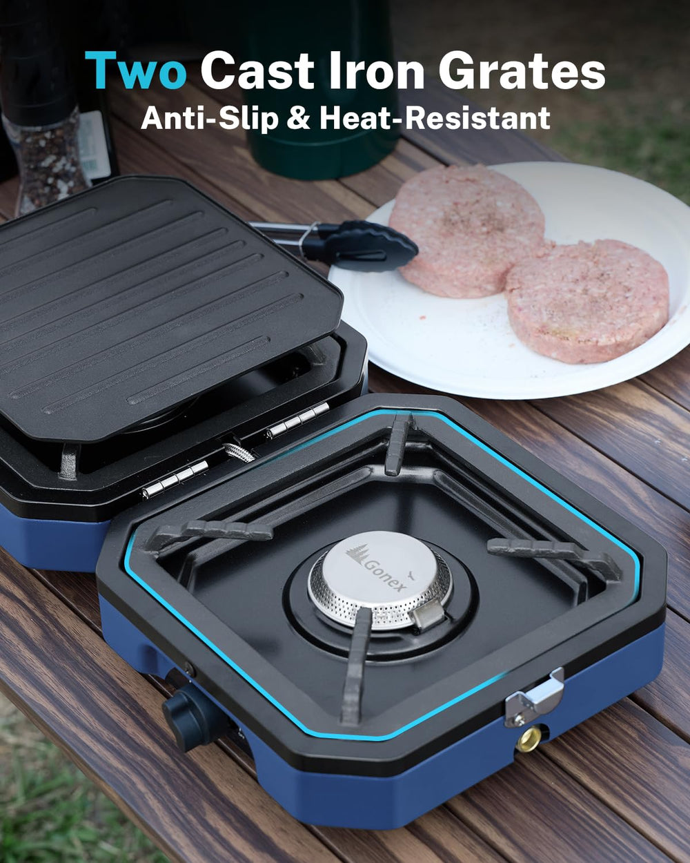 Gonex camping stove blue color adds rugged outdoor style