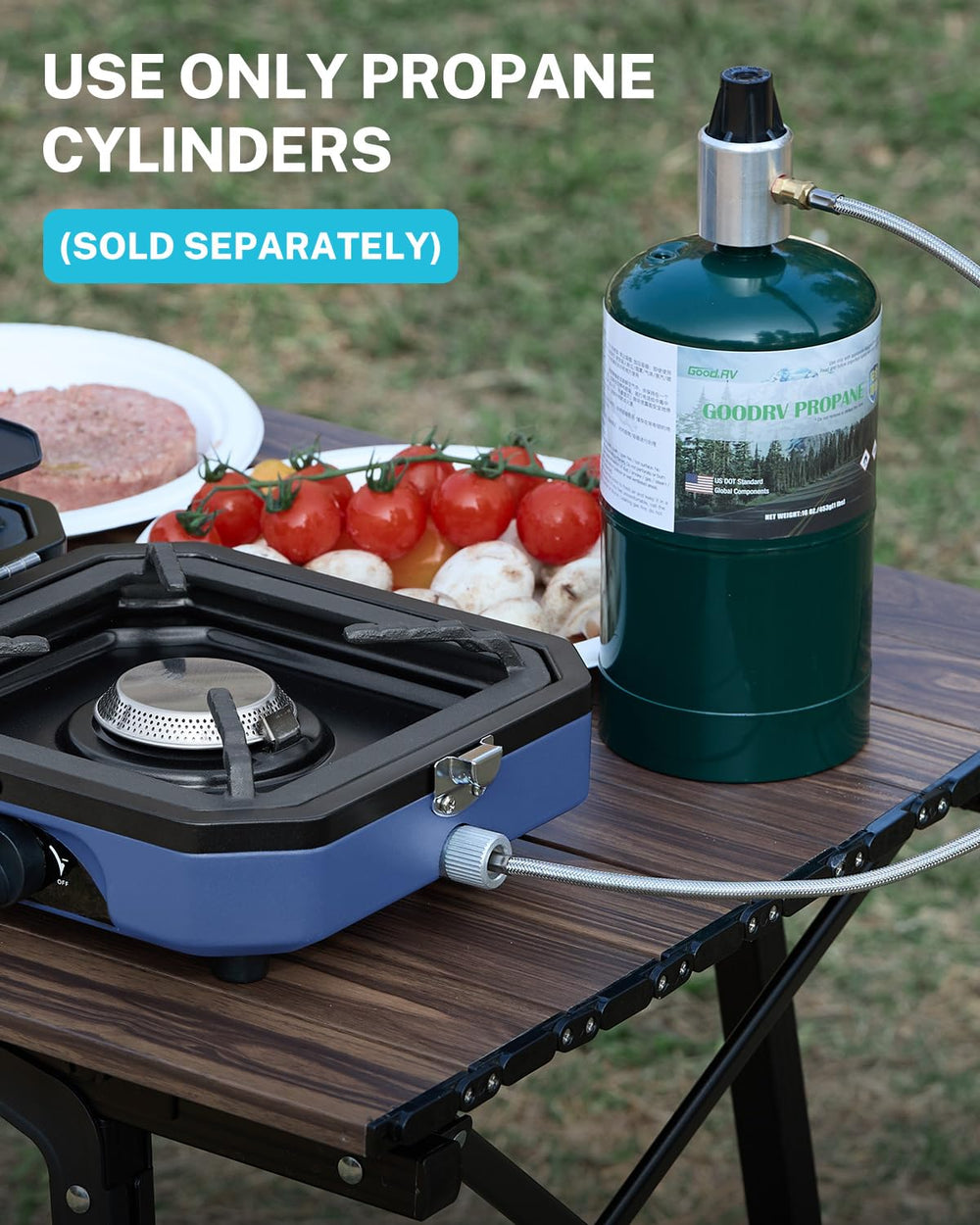 Gonex camping stove cast-iron grates endure high heat and stability