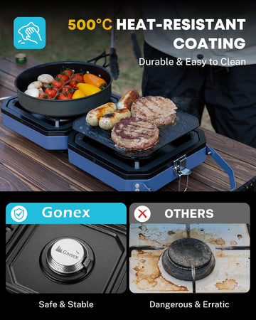 Gonex camping stove piezo ignition allows quick light without lighters