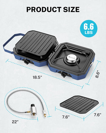Gonex camping stove includes propane hose for cylinder connection