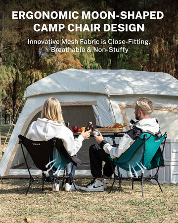 Gonex chair features a carrying strap for hands-free hauling.