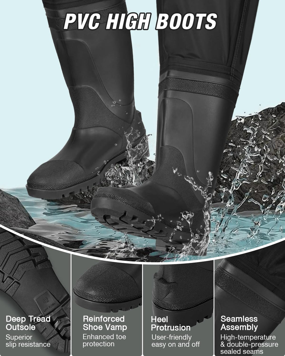 Gonex anti-slip sole enhances stability on slippery shores and muddy banks