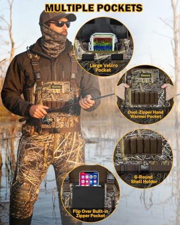 Gonex chest waders phone-phouch keeps your device dry in wet conditions.
