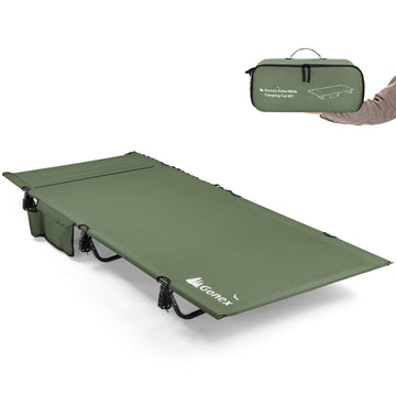 Gonex cot assembled view demonstrates sturdy outdoor sleep setup for adults.
