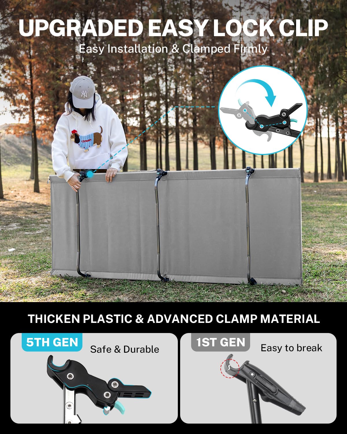 Gonex cot assembly steps demonstrated with lever-locking system.
