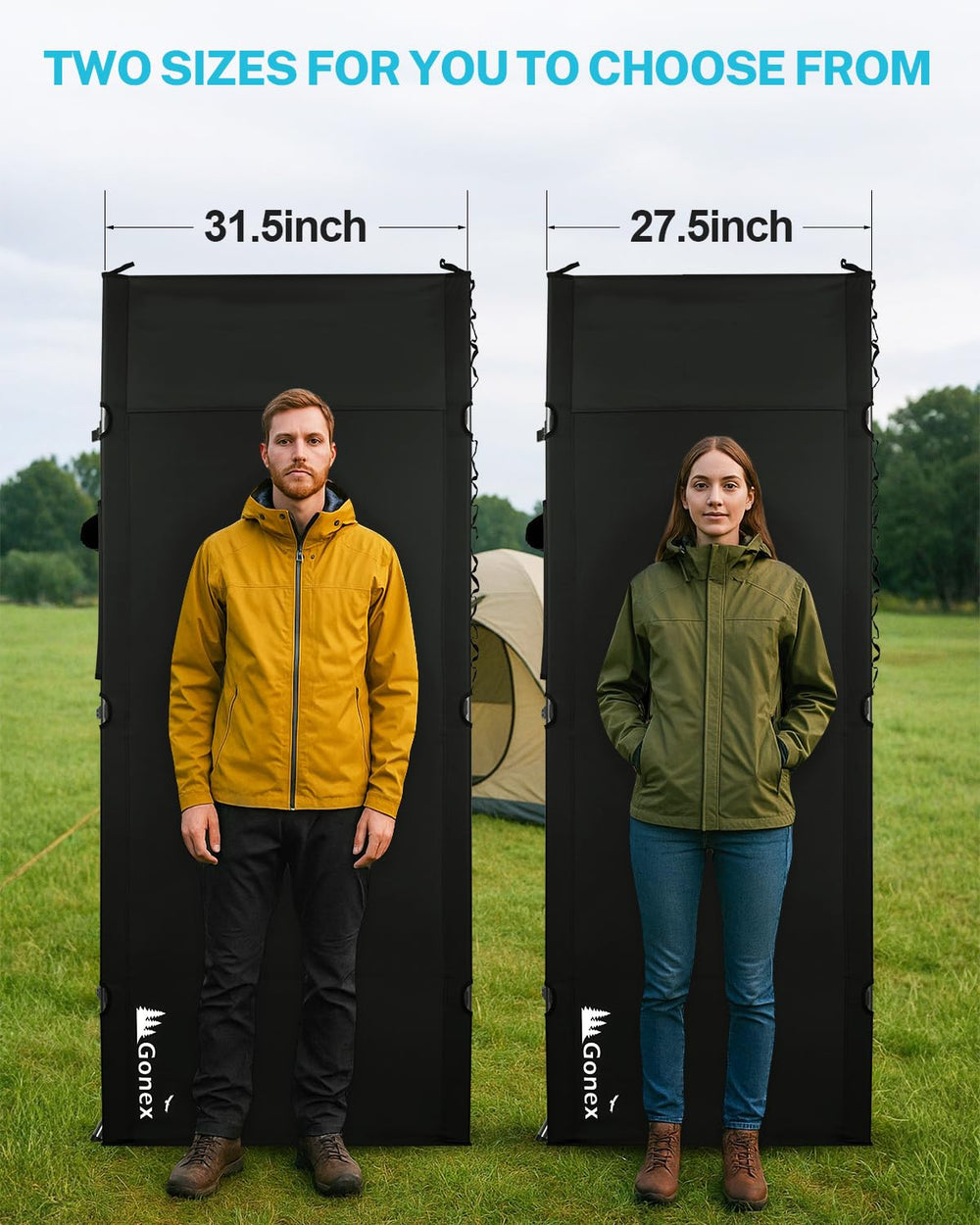 Gonex cot large mesh pocket holds gear and clothing.