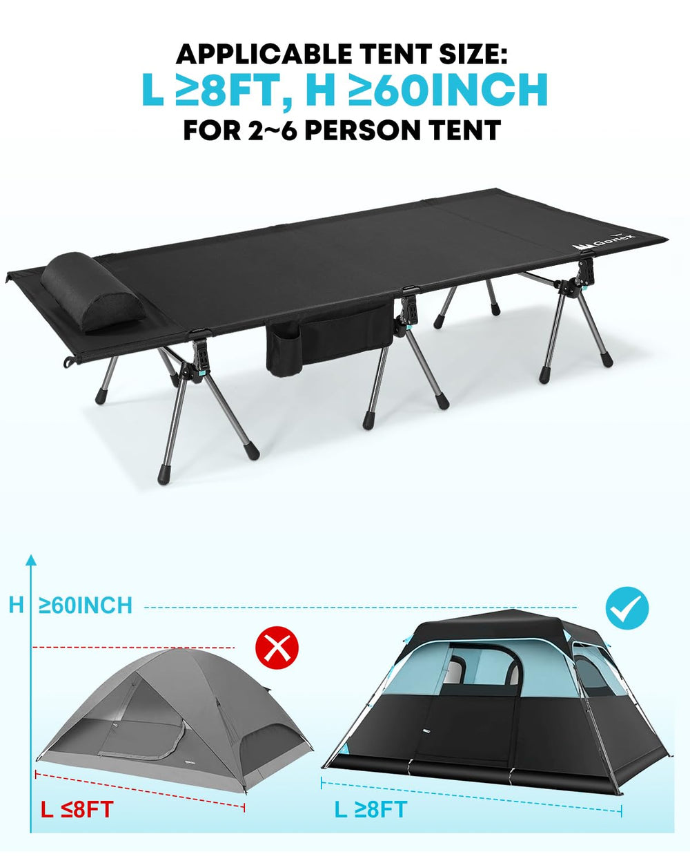 Gonex camping kit with storage bag secures gear after packing.
