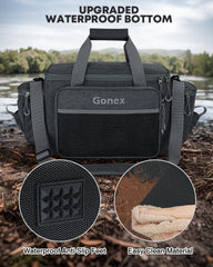 Waterproof bottom of Gonex fishing tackle bag