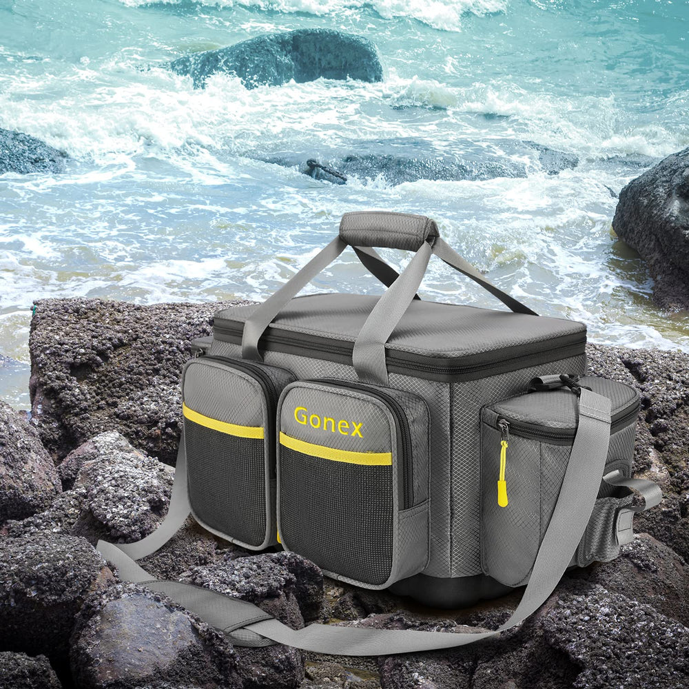 gonex fishing tackle bag supports shoulder or crossbody carry during outdoor trips