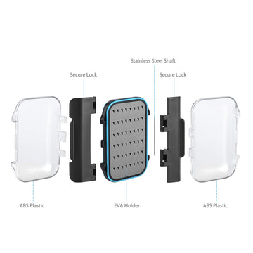 Gonex fly box floatable design stays afloat if dropped.